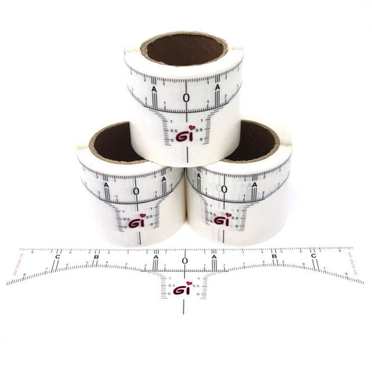 GI disposable brow ruler stickers for PMU eyebrow mapping and symmetry.