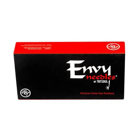 Tatsoul Envy Needles box – professional PMU and tattoo cartridge needles sterilized with ethylene oxide gas for precise permanent makeup application. - Needle on the bar