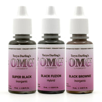 OMG® Eyeliner Pigment Kit - Super Black, Black Fuzion & Black Brownie