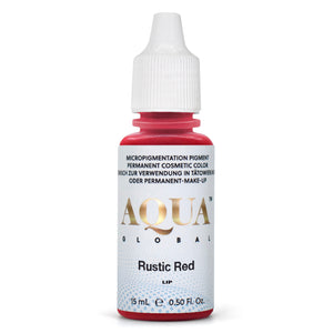 Aqua Global Rosewood lip pigment bottle for micropigmentation, a soft rose-toned PMU pigment used by professional permanent makeup artists.
