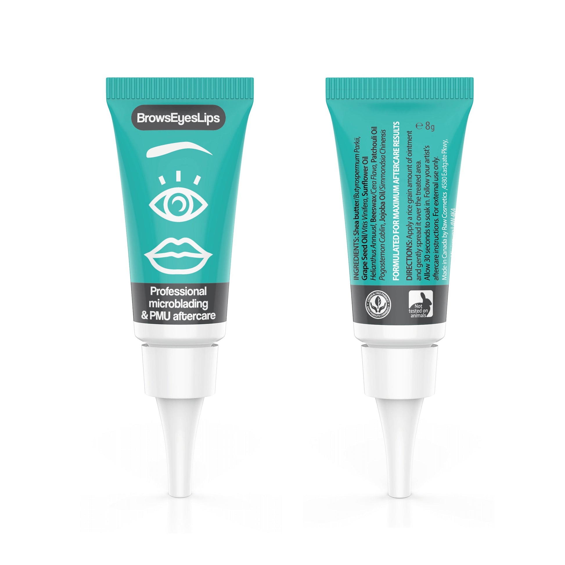 BrowsEyesLips Professional Microblading & PMU Aftercare Balm – healing ointment for brows, eyeliner, and lips. Lightweight, non-greasy formula that soothes skin and supports pigment retention after permanent makeup.
