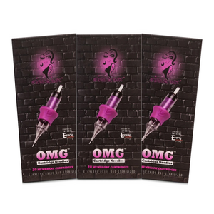 Girlz Ink OMG cartridge needle packaging featured for permanent makeup education courses