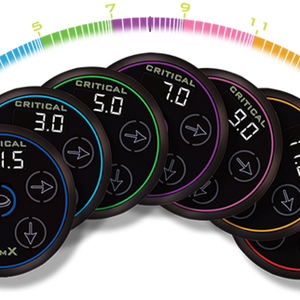 Critical AtomX Power Supply – digital PMU and tattoo power unit with color-coded voltage display from 1.5V to 17V. Compact, magnetic base design provides smooth, consistent power for professional PMU and tattoo machines.
