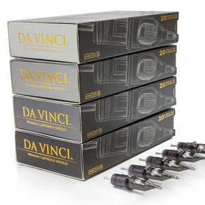 Da Vinci Premium PMU Cartridge Needles – box of 20 professional single-use cartridges for permanent makeup artists. Stainless-steel needles with a medical-grade safety membrane to prevent backflow and ensure sterile, consistent pigment flow. Ideal for brows, lips, eyeliner and areola tattooing. Ergonomic finger ledge for comfort and control. EO gas sterilized and trusted by PMU professionals worldwide.
