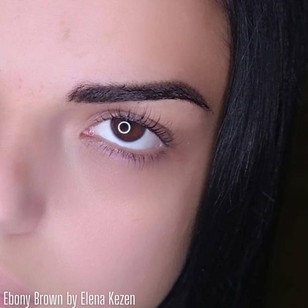 Detailed healed brow photo showcasing Ebony Brown pigment from the Li Pigments Aqua line, demonstrating smooth implantation, even color retention, and natural-looking cool brown results ideal for permanent makeup artists.