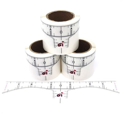 GI disposable brow ruler stickers for PMU eyebrow mapping and symmetry.