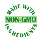 Non-GMO ingredients badge.