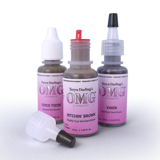 OMG® Eyeliner Pigment Kit - Super Black, Black Fuzion & Black Brownie