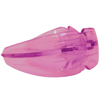 Pink silicone mouth guard designed to assist lip stretching during permanent makeup lip treatments.