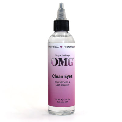 Teryn Darling’s OMG Clean Eyez – antifungal, pH-balanced eyelid and lash cleanser for PMU and lash artists. Gently removes oil and debris while protecting sensitive skin and promoting clean, healthy eyes.
