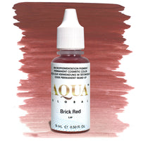 Aqua Brick Red PMU lip pigment in a warm deep red tone, ideal for permanent makeup lip blush and saturated color correction on cool or mature lips.
