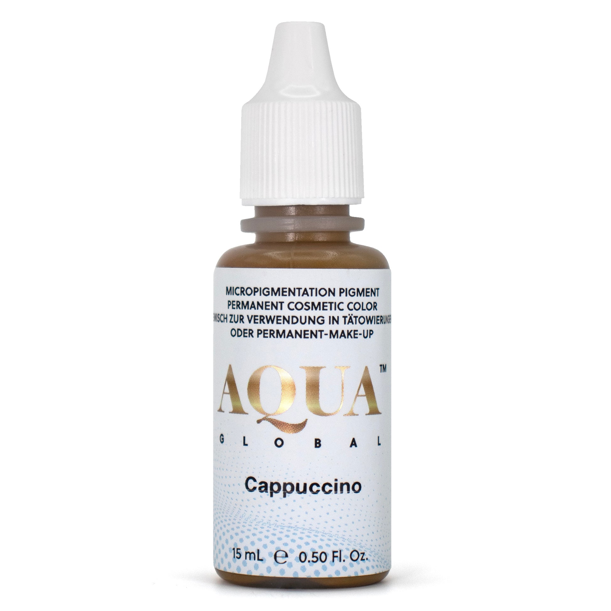 Aqua Cappuccino Eyebrow Pigment – A soft, light neutral brown perfect for enhancing light blondes and soft brunettes with subtle definition.