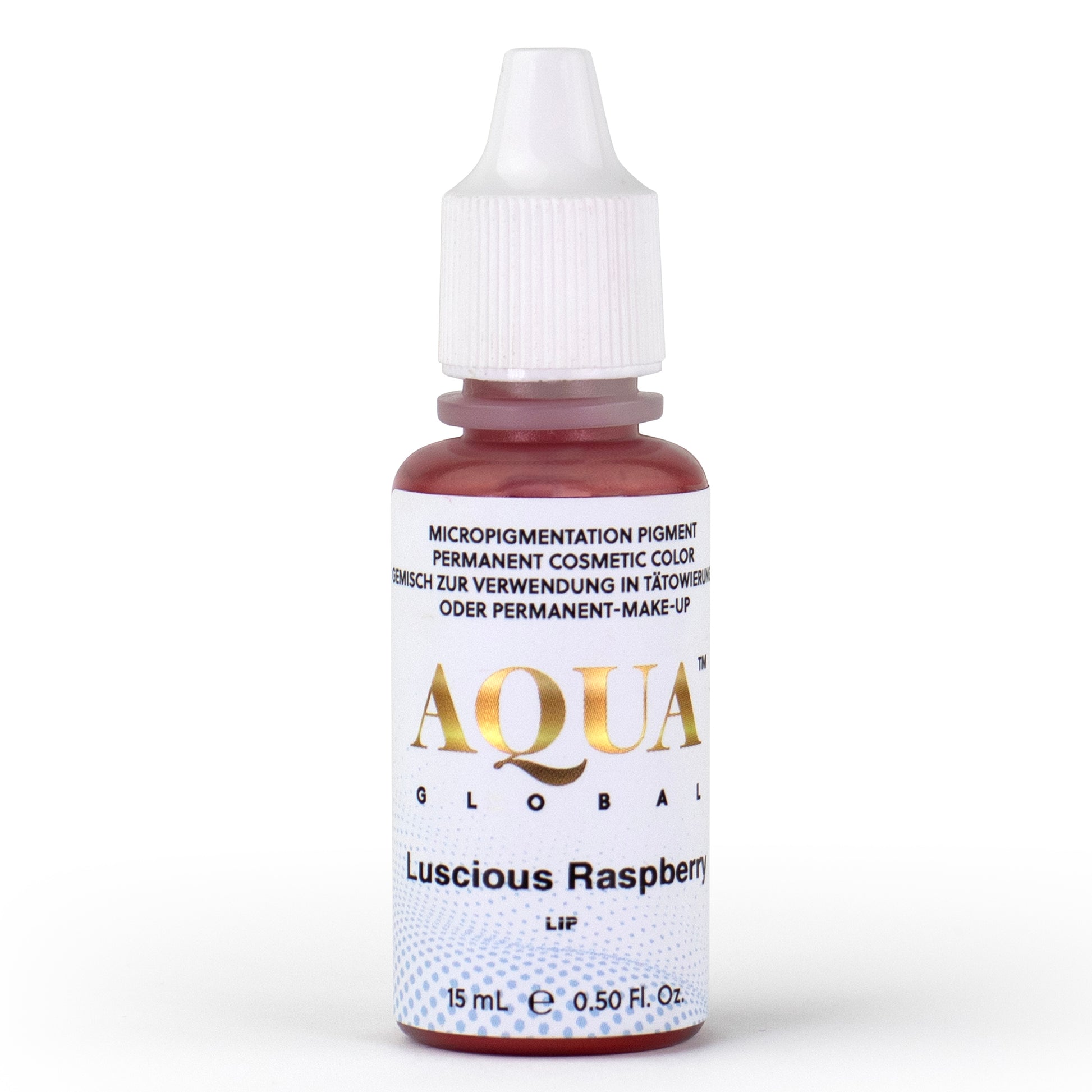 Aqua Global Luscious Raspberry pigment bottle for permanent makeup lip procedures