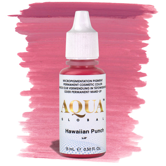 Aqua Hawaiian Punch PMU lip pigment in a cool bright pink shade, designed for lip blush artists who want vibrant healed results on fair to neutral skin tones.