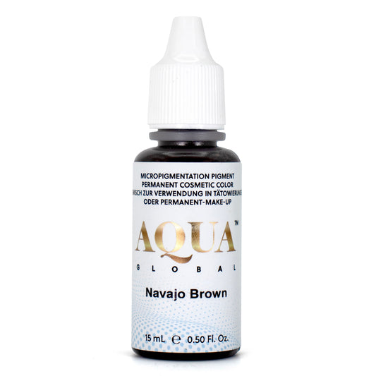 Aqua Navajo Brown Eyebrow Pigment – A deep, neutral-toned pigment ideal for creating medium to dark neutral brows.