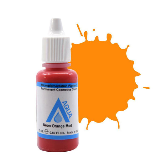 Aqua Neon Orange Mod 15ml bottle from Li Pigments, ideal for lip color correction and vibrancy.