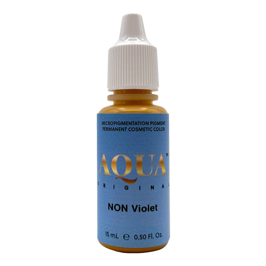 Aqua Original NON Violet pigment bottle for warming up cool-toned brows and correcting violet undertones.