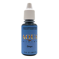 Aqua Original Onyx pigment bottle – deep black cosmetic tattoo ink for eyeliner procedures.