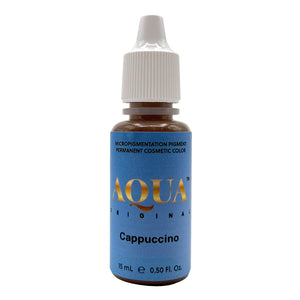 Aqua Original Cappuccino pigment bottle – 15ml warm medium brown for permanent makeup brows