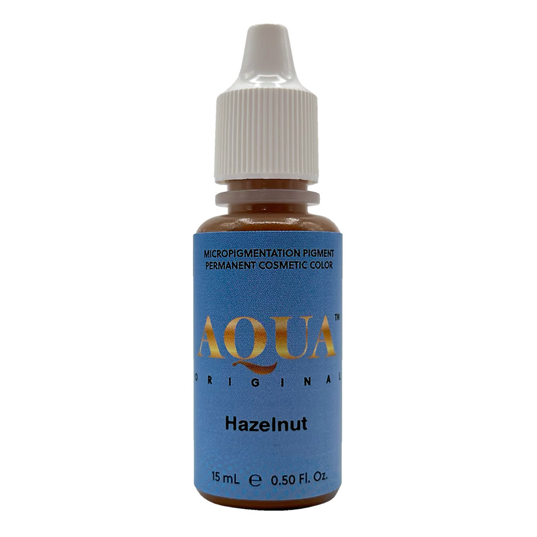 Aqua Original Hazelnut pigment bottle for permanent makeup brows.