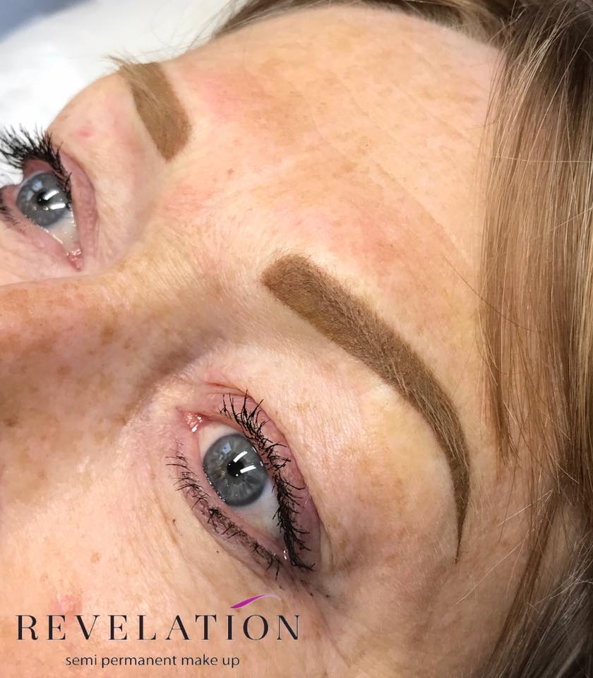 Permanent brows created with Aqua Brève using a single needle and 5 round shader by Bryony Fay Parry.