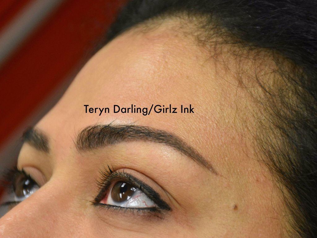 Healed brows with a blend of Aqua Dark Toffee and Soft FX – three drops used in the mix.