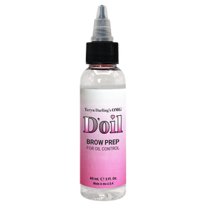 D’oil Brow Prep bottle by Teryn Darling OMG, a professional PMU prep product designed to reduce excess oil and improve pigment retention.