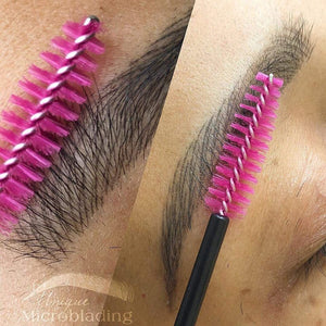 Healed microbladed eyebrow using Velvet Espresso pigment, performed by PMU artist Thi Tran.