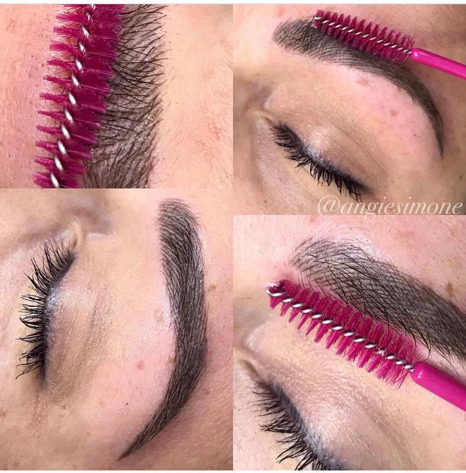 Healed combo brows created using Espresso and Ultra Gold PMU pigments by Angie Simone.

