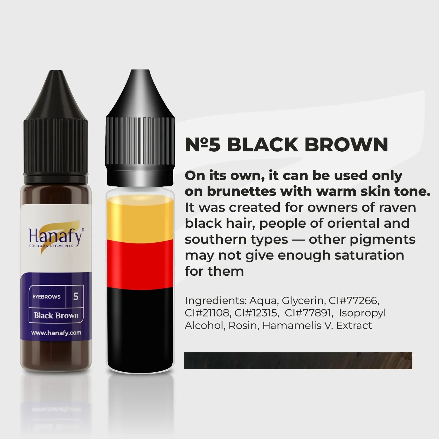 Brows Created with Hanafy Black Brown N5 - Ideal for Fitzpatrick 5+ Skin