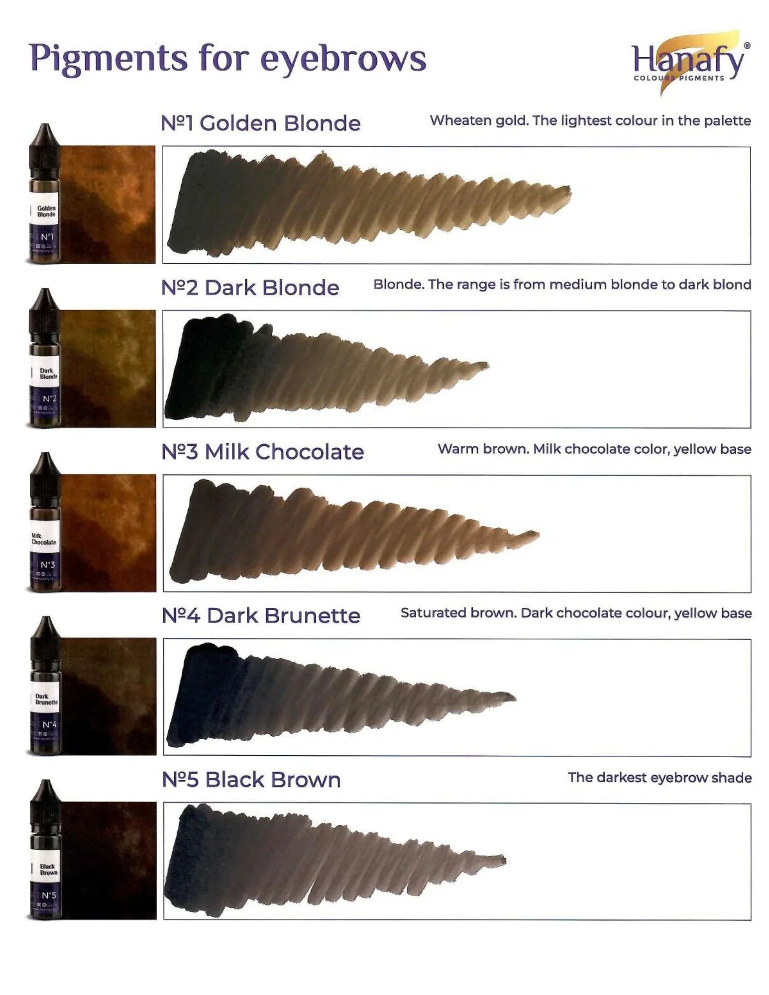 Swatches and Color Chart for PMU Artists