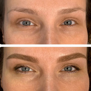 Hanafy Dark Blonde N2 Pigment on Model - Perfect for Blonde Brows