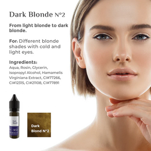 Closeup of Hanafy Dark Blonde N2 Pigment Bottle and Color Sample