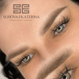 Brows Done with Hanafy Dark Brunette N4 Pigment by PMU Artist Ekaterina Sukhova