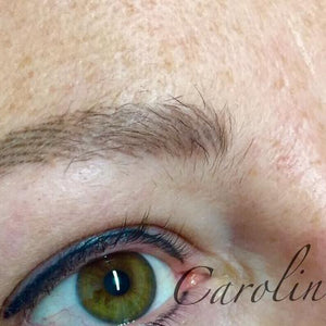 Healed brows using Mochaccino and Gray Vanish pigments for natural PMU results