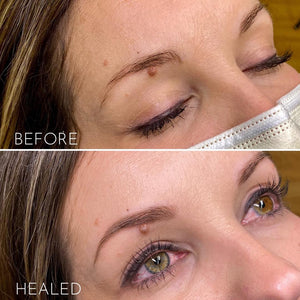Healed brows using Classic Brown pigment by Britt Lee Gaug, showcasing soft, natural results.