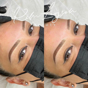 Healed ombré brows created by Kim Layson using Li Pigments Loaded pigments for permanent makeup found at Girlz Ink