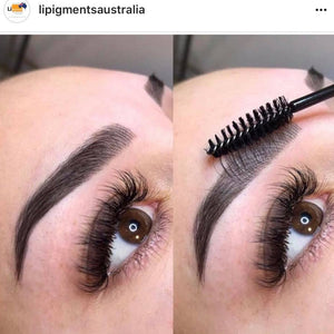 Healed permanent brows created using Velvet Ebony Brown mixed with Ultra Gray by Suzie MacIntosh.