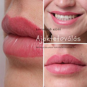 Healed permanent makeup lips using a Fine Wine and Red Hot pigment blend