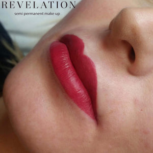 Natural lip blush result using Hawaiian Punch pigment with single needle technique