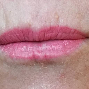 Healed pink lips using Pink Blossom with a Neon Orange modifier for added warmth and vibrancy
