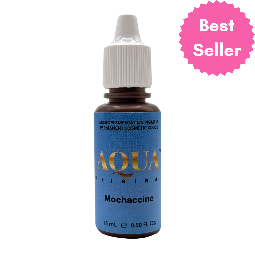 Aqua Mochaccino best-selling PMU pigment by Li Pigments – ideal for brows.