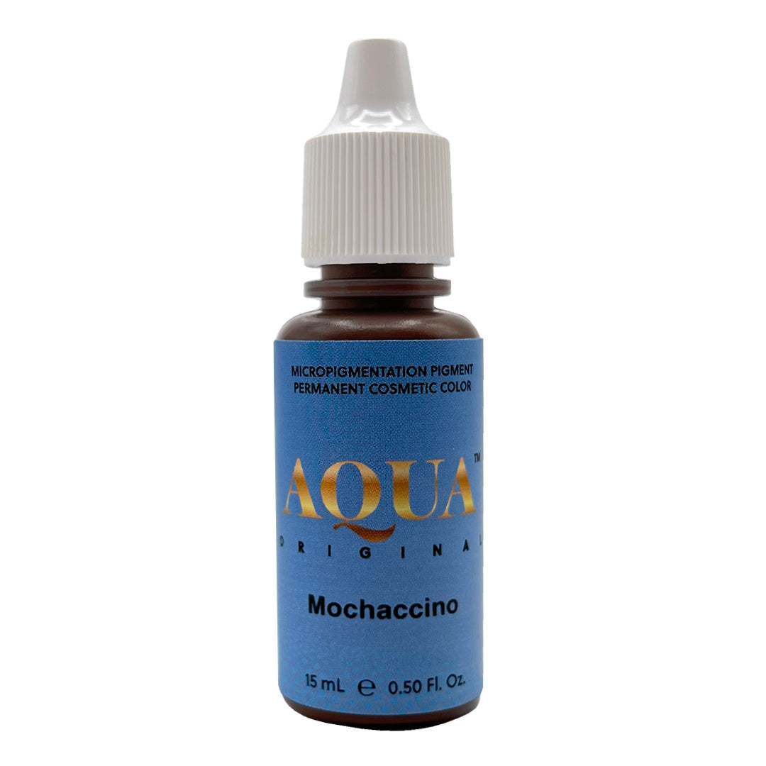 Aqua Mochaccino PMU pigment bottle by Li Pigments – 15ml for permanent makeup procedures.
