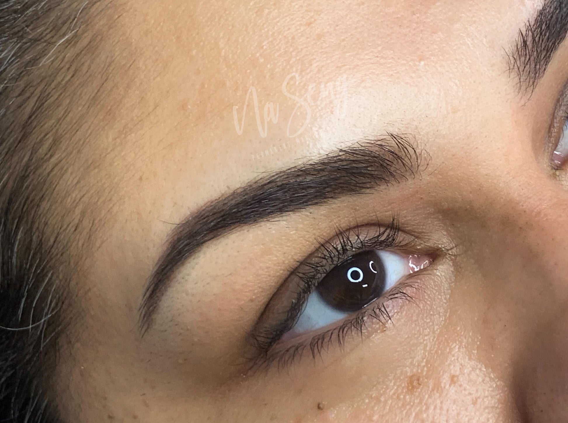 Healed PMU brow using Outlaw Brown with a drop of Cheatin’ Heart by Na Seng.