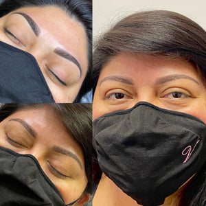 Dark healed PMU brows created using Smoke by Loaded, applied by Amber Guthery for high-definition results.
