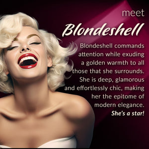 Meet Blondshell – glamorous and golden-toned OMG Brow Pigment with vintage-inspired branding.