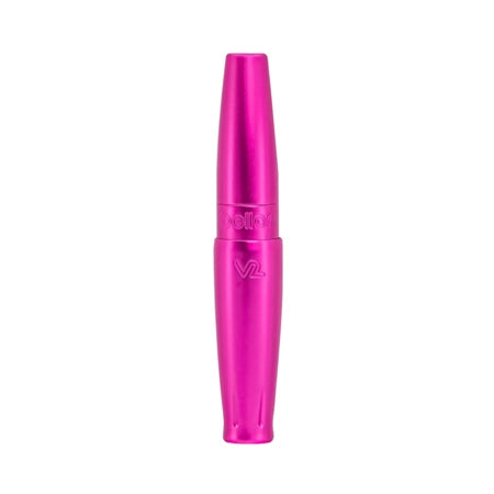 Bright pink Microbeau Flux Mini V2 PMU machine pen displayed on a white background, available at Girlz Ink for permanent makeup artists.
