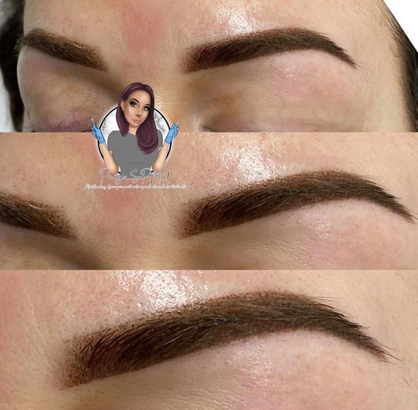 Healed powder brows using Cheatin’ Heart Li Pigments - Loaded pigments, created by artist Paige Lloyd found at Girlz Ink