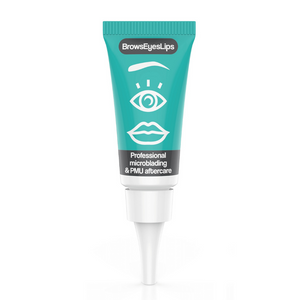 Professional PMU aftercare ointment for brows, eyes, and lips in hygienic precision tube