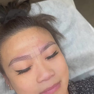 Fresh brow tattoo using OMG® Vixen pigment by Teryn Darling, performed by Inkhaus YYC. The video shows clean brow mapping, smooth pigment saturation, and immediate post-procedure color results.